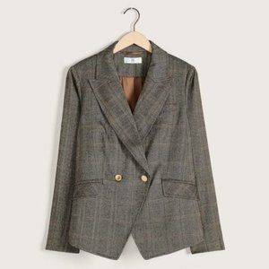 ✨ NEW Addition Elle Plaid Double-Breasted Blazer 22W
